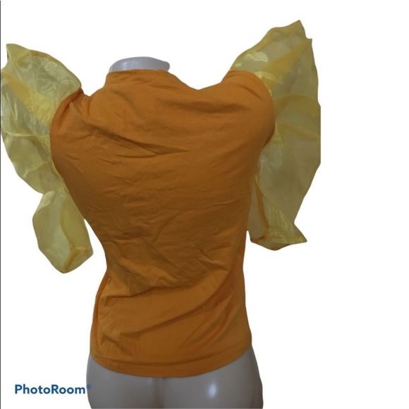 Yellow Ruffle Sleeve Top - Picture 2 of 7